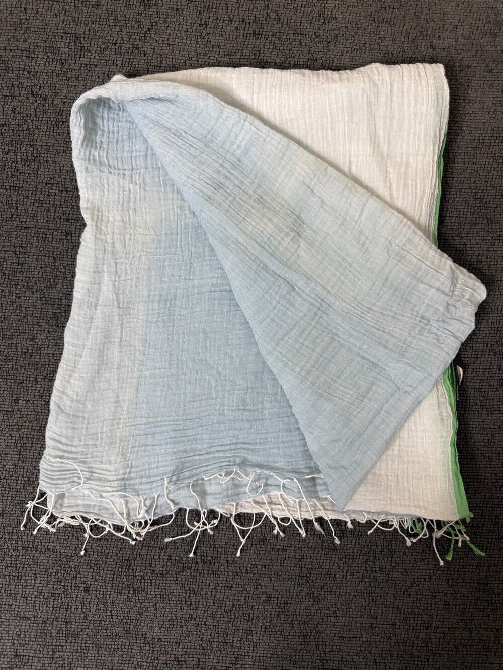 Mapoésie Paris 100% Cotton Crinkle Gauze Oversized Scarf Wrap Fringe